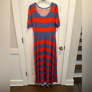 Lularoe Blue & Orange Ana Dress XL
